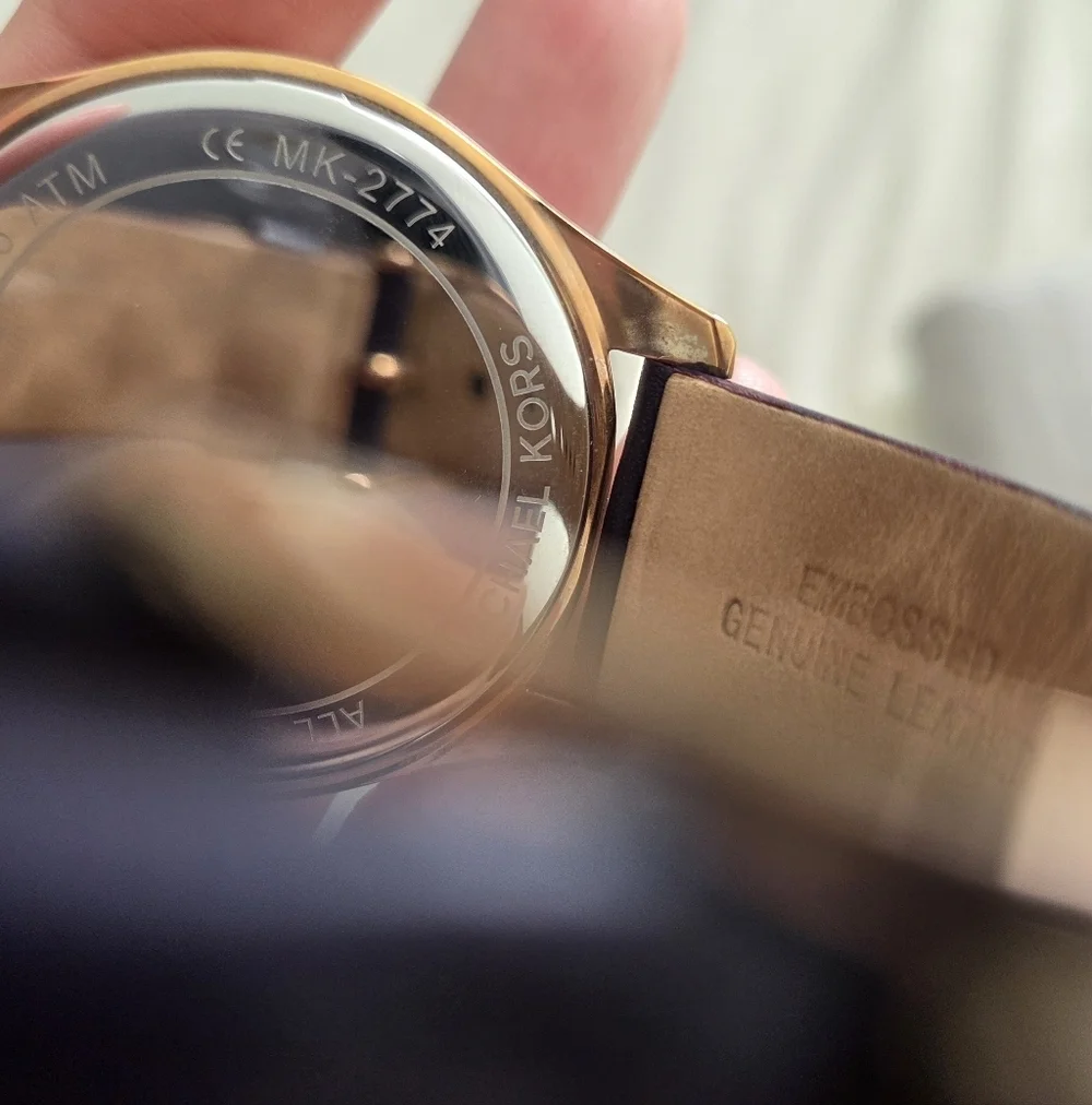 Michael Kors Rosegold Dial With A Quilted Plum Leather Strap